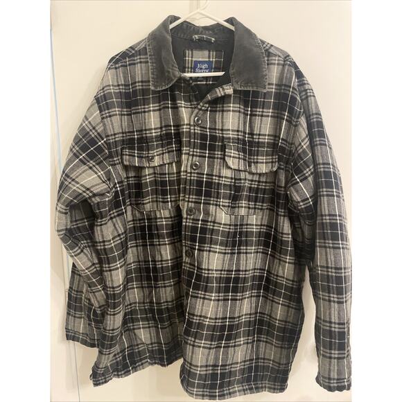 High Sierra jacket Men’s XXL‎ Plaid Flannel Fleece lined western Corduroy collar - Picture 1 of 10